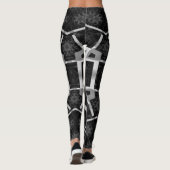 MODERN abstrakt zeichnend Schwarzweißmosaik Leggings (Rückseite)