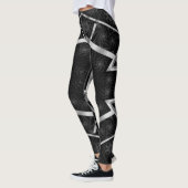 MODERN abstrakt zeichnend Schwarzweißmosaik Leggings (Links)
