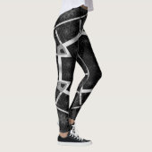 MODERN abstrakt zeichnend Schwarzweißmosaik Leggings (Rechts)