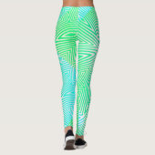 MODERN abstrakt zeichnend-weiß-grün-blau-mosaik Leggings (Rückseite)