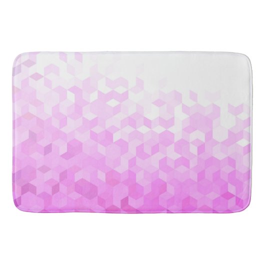 Modern Abstrakte Fuchsia Pink Girly Cube Gradient Badematte (Vorderseite)