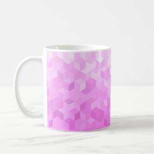 Modern Abstrakte Fuchsia Pink Girly Cube Gradient Kaffeetasse