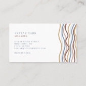 Modern Abstrakte Linienführung Design Weiß Visitenkarte (Rückseite)