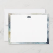 Modern Abstrakte Monogram Blue Olive Green Mitteilungskarte (Vorderseite)