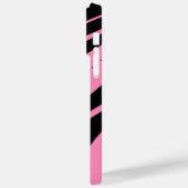 Modern Abstrakte Schwarz-Weiß-Rosa-Monogramm Case-Mate iPhone Hülle (Rückseite / Links)