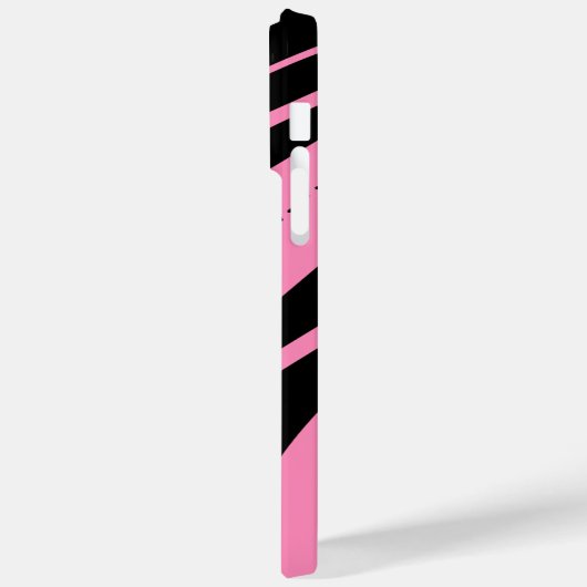 Modern Abstrakte Schwarz-Weiß-Rosa-Monogramm Case-Mate iPhone Hülle (Rückseite / Links)