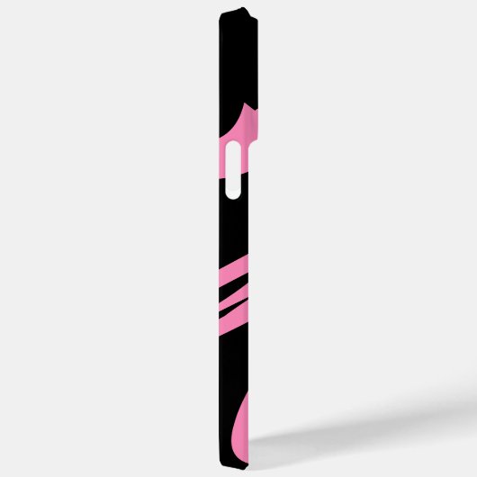 Modern Abstrakte Schwarz-Weiß-Rosa-Monogramm Case-Mate iPhone Hülle (Rückseite / Rechts)