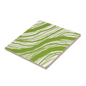 Modern Abstrakte Wavy Lines Avocado Green Fliese (Seite)