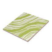 Modern Abstrakte Wavy Lines Avocado Green Fliese (Seite)