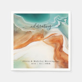 Modern Abstraktes Agate Jade Terrakotta auf dem Mo Serviette (Vorderseite)