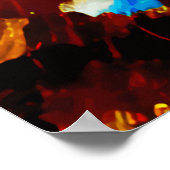 Modern Abstraktes aquamarines Goldplakat Poster (Ecke)