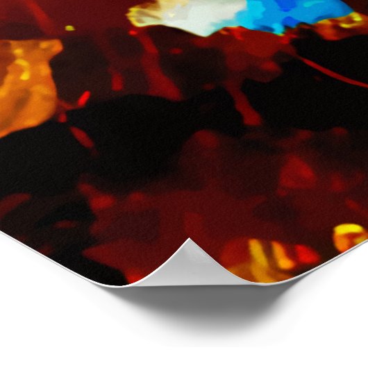 Modern Abstraktes aquamarines Goldplakat Poster (Ecke)