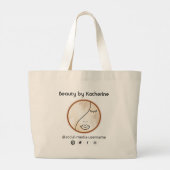 Modern Abstraktes Beauty Face Logo Jumbo Stoffbeutel (Rückseite)