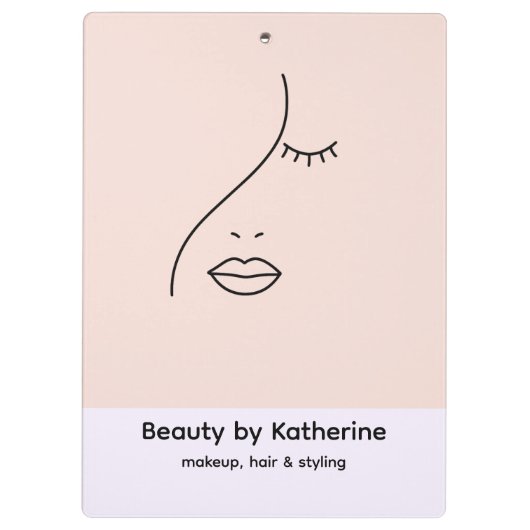 Modern Abstraktes Beauty Face Logo Klemmbrett (Rückseite)