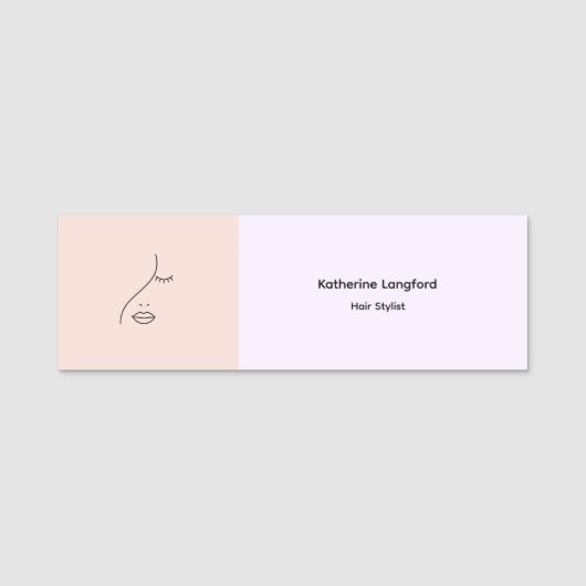 Modern Abstraktes Beauty Face Logo Namensschild (Vorderseite)