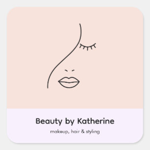 Modern Abstraktes Beauty Face Logo Quadratischer Aufkleber