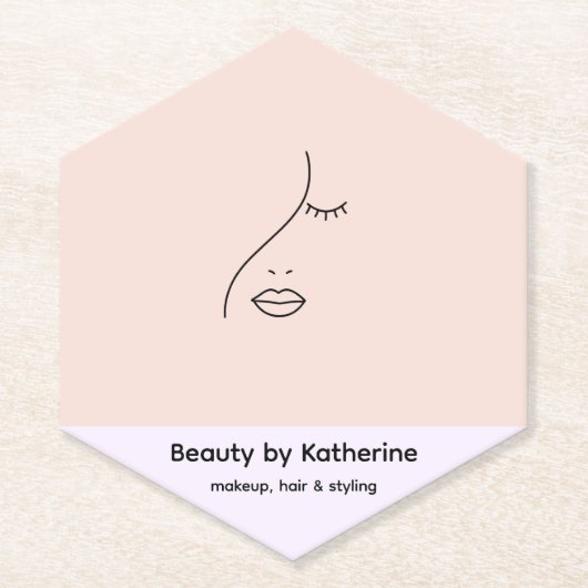 Modern Abstraktes Beauty Face Logo Untersetzer (Vorderseite)