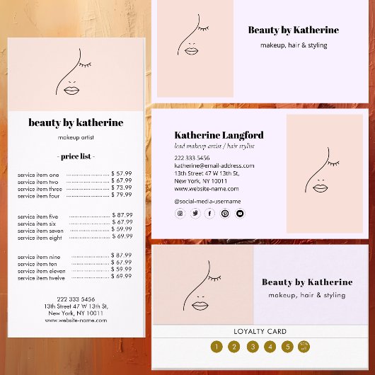 Modern Abstraktes Beauty Face Logo Werbekarte