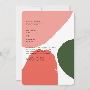 Modern abstraktes Rot, Rosa und Grün Ankündigung