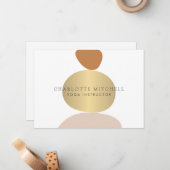 Modern Abstraktes Zen-Stones-Gold-Logo Mitteilungskarte (Vorderseite/Rückseite Beispiel)