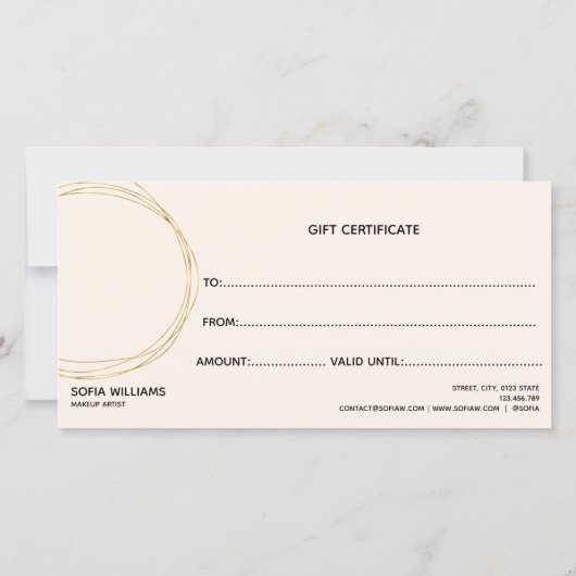 Modern abstraktes Zertifikat-Geschenkkarte-Logo (Rückseite)