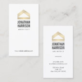 Modern Abstraktes Zuhause-Logo Gold/Weiß Visitenkarte (Vorne/Hinten)