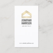 Modern Abstraktes Zuhause-Logo Gold/Weiß Visitenkarte (Vorderseite)
