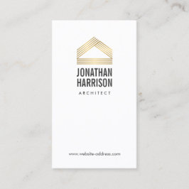 Modern Abstraktes Zuhause-Logo Gold/Weiß Visitenkarte