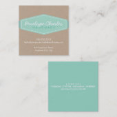 MODERN ABZEICHEN LOGO pastel fett Minze Öko kraft Quadratische Visitenkarte (Vorne/Hinten)