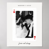 Modern Ace of Hearts Couple Wedding Photo Poster (Vorne)