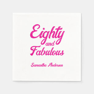 Modern Achtzig und Fantastisch Rosa 80. Geburtstag Serviette