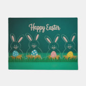 Modern Acrylic Easter Bunny Decorations with Eggs Fußmatte (Vorderseite)