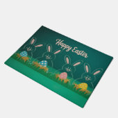 Modern Acrylic Easter Bunny Decorations with Eggs Fußmatte (Schrägansicht)