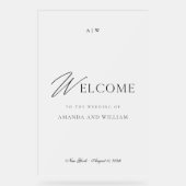 Modern Acrylic Wedding Welcome Sign Acrylschild (Vorderseite)