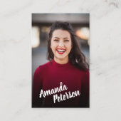 Modern Actor Model Dancer Foto Social Media Icons Visitenkarte (Vorderseite)