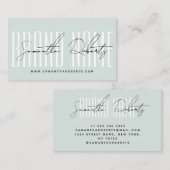 Modern add brand name elegant blue visitenkarte (Vorne/Hinten)