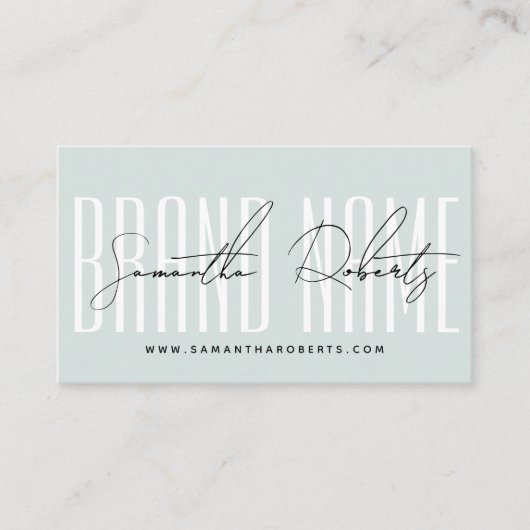 Modern add brand name elegant blue visitenkarte (Vorderseite)