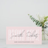 Modern add brand name script typography gift card (Stehend Vorderseite)