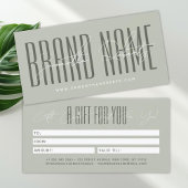 Modern add brand name script typography gift card