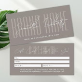 Modern add brand name script typography gift card