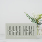 Modern add brand name script typography gift card (Stehend Vorderseite)