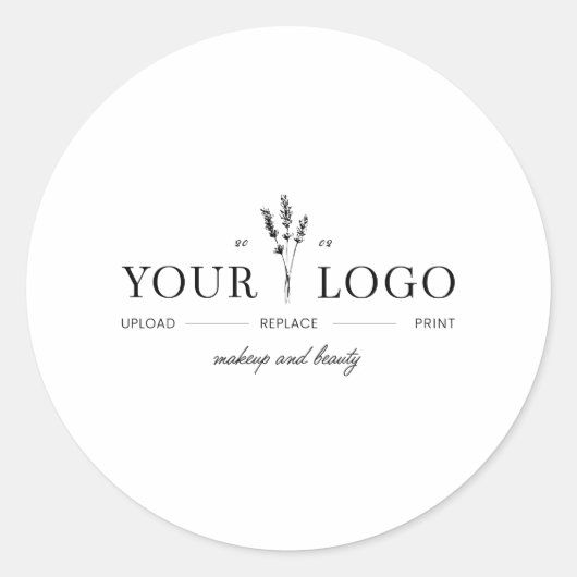 Modern Add Your Logo Beauty Makeup Artist  Runder Aufkleber (Vorderseite)