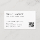 Modern Add Your Logo QR Code Professional Visitenkarte (Rückseite)