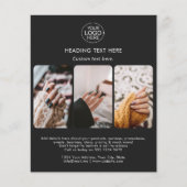 Modern Add Your Logo Typografy Foto Grid Black Flyer (Vorne)