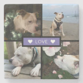 Modern Add Your Photo Collage Purple Steinuntersetzer (Vorderseite)