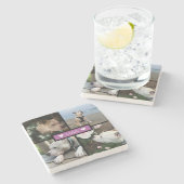 Modern Add Your Photo Collage Steinuntersetzer (Seitenansicht)