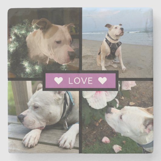 Modern Add Your Photo Collage Steinuntersetzer (Vorderseite)