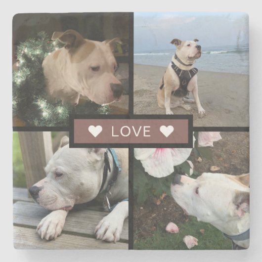 Modern Add Your Photo Collage Steinuntersetzer (Vorderseite)