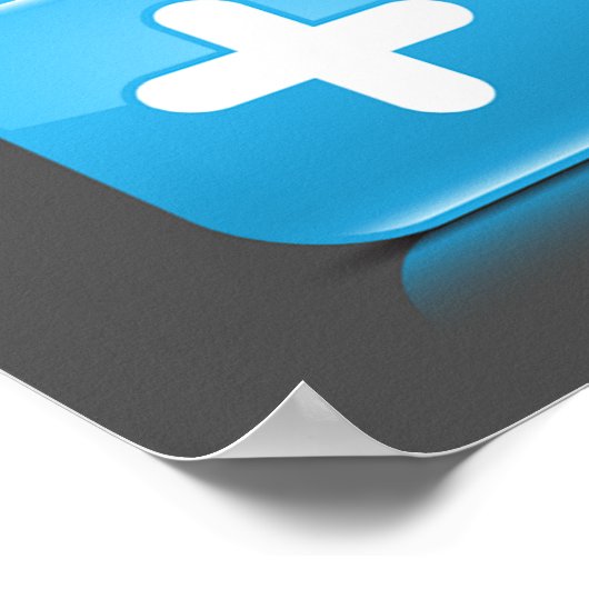 Modern Addition Math Symbol Shiny Glassy Icons Poster (Ecke)