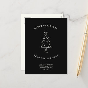 Modern Address Change Simple Christmas Tree Moving Feiertagspostkarte